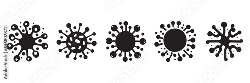 Set of bacteria, superbugs and viruses icons isolated. Vector illustration