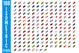 188 drapeaux monde isometric