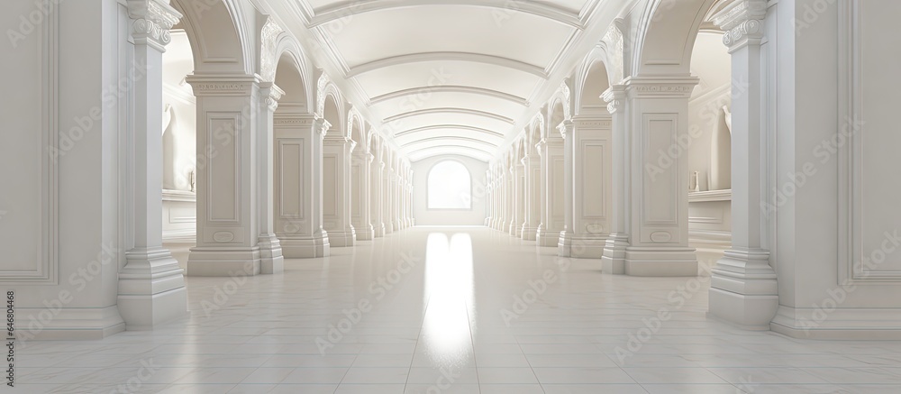 Entrance corridor painted in white.