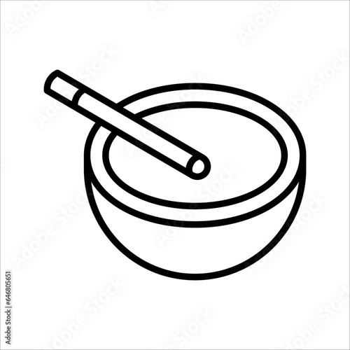 Ashtray Icon, Cigarette Ashtray Vector Art Illustration on white background	