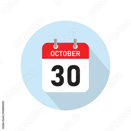 October 30 Concept Design. Vector Illustration.