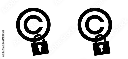 Cartoon slogan copyright or C letter. right of first publication. Copy right symbol. world copyright day. concept of legal education or training. Register trademark copyright icon.