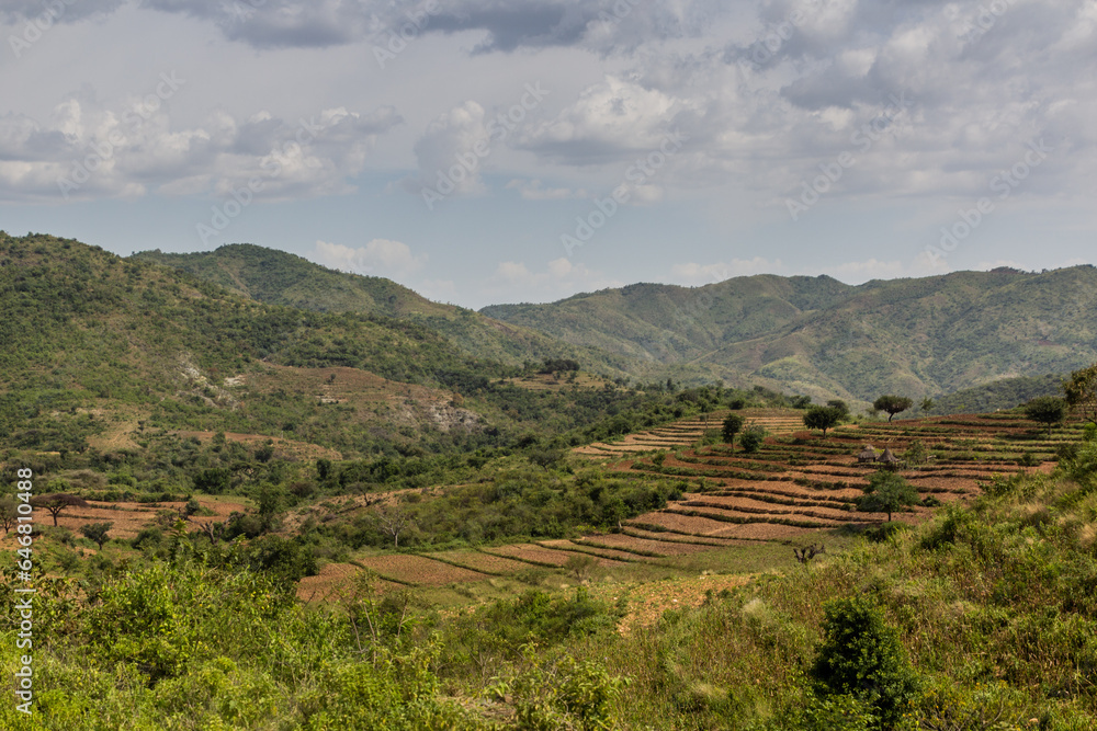 Terraced fields of Konso landscape, Ethiopia