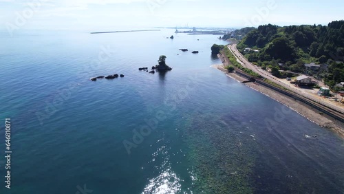 雨晴海岸のドローン映像 Drone footage of Amaharashi Beach / Sep, 2019 / takaoha, Toyama photo
