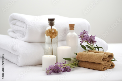 Candles, oils and spa towels. © July P