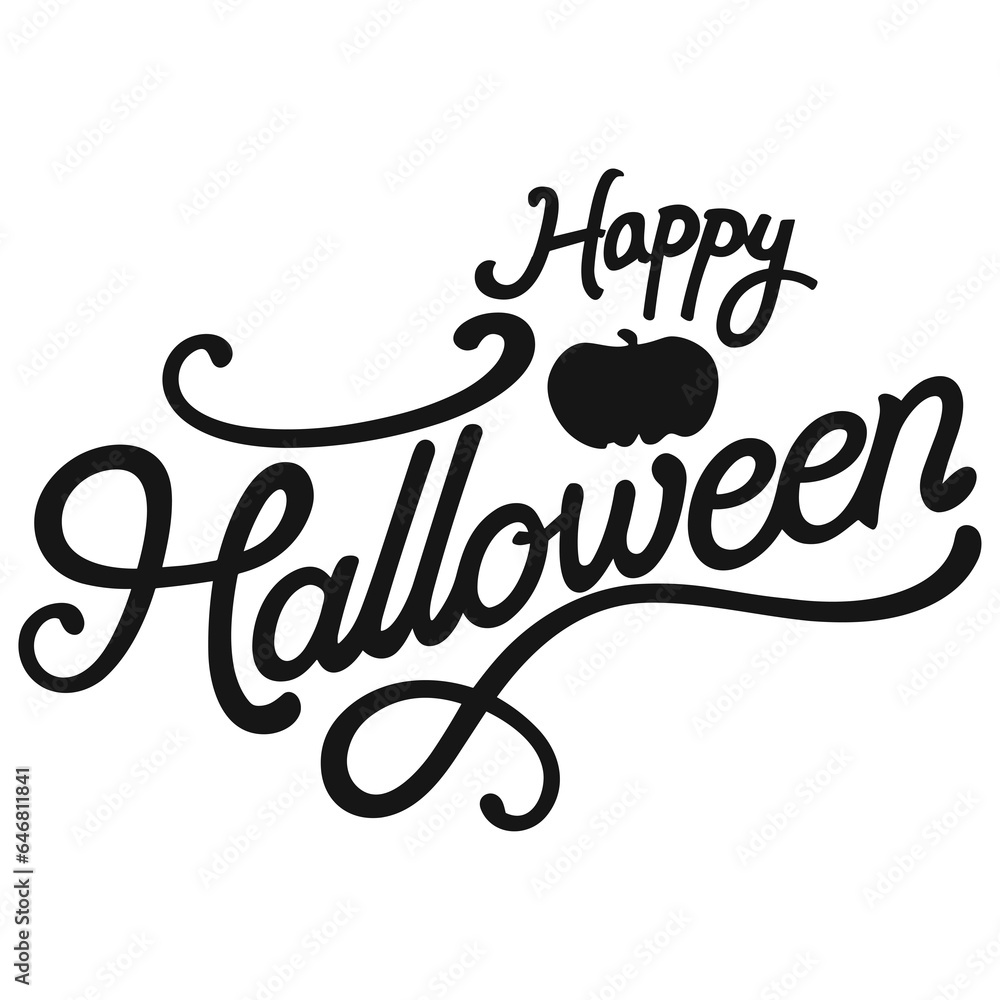 Happy Halloween lettering, happy halloween typography, poster, greeting card, banner, vector illustration, Generative Ai.