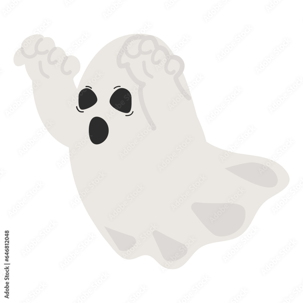 Scary halloween ghost cartoon doodle Scary halloween ghost cartoon doodle