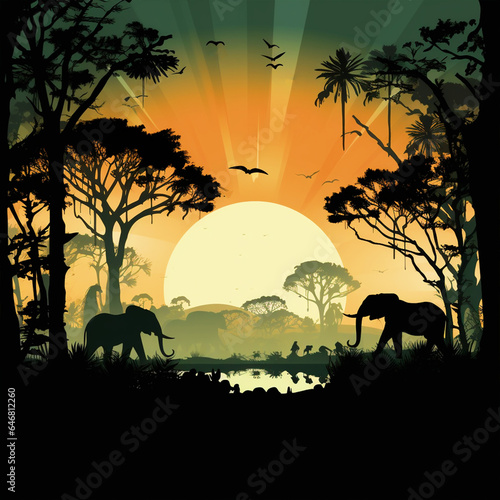 World Animal Day theme banner - ai generative