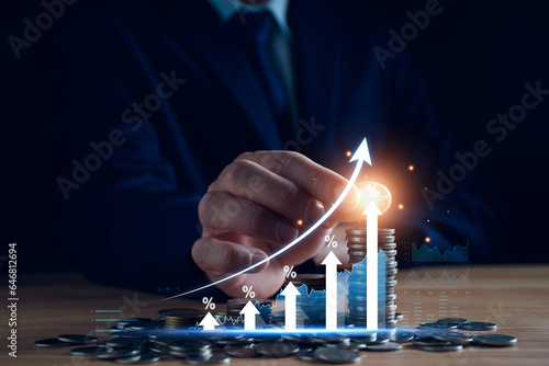Bild auf Leinwand Interest rate and dividend concept