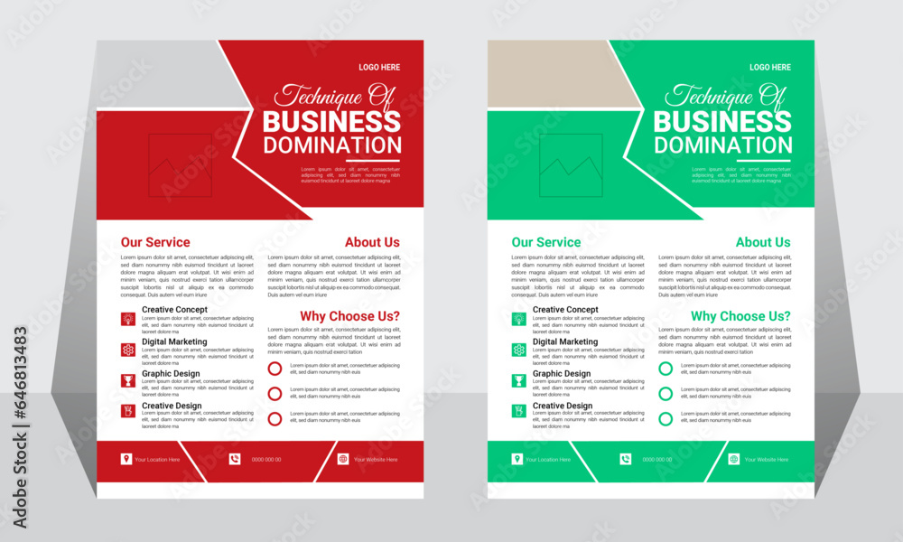Obraz premium Multipurpose Flyer Layout with Red Accent .Corporate Business Flyer Template Design