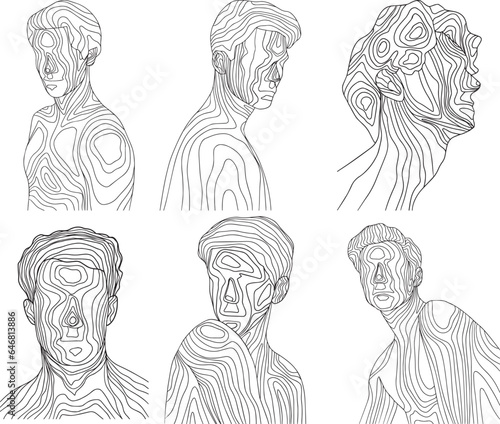 Topographic Human Illustrations