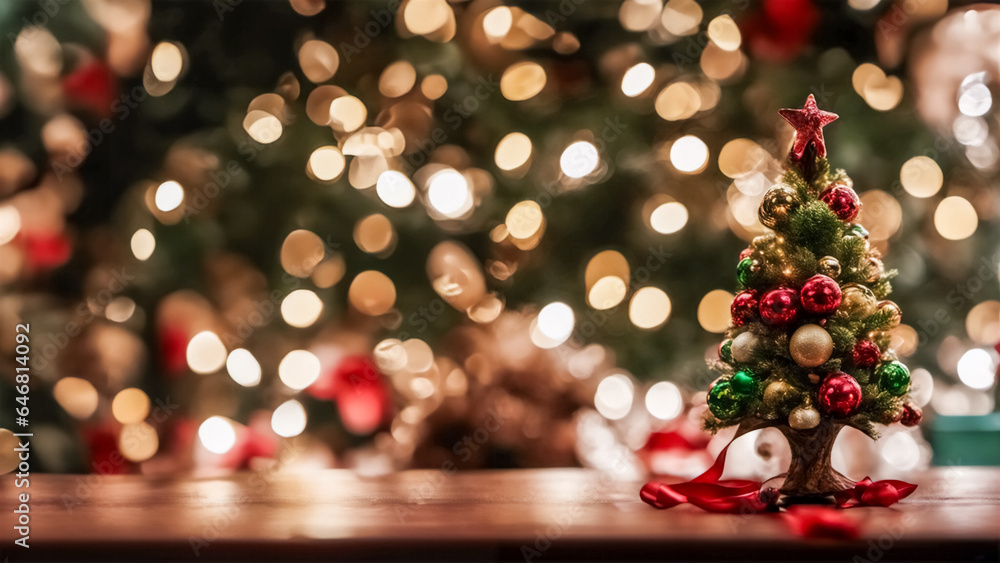 Banner natalizio con alberello e decorazioni