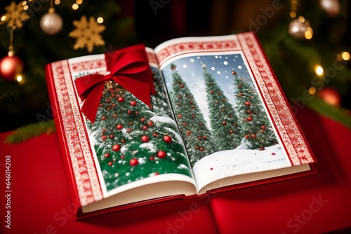 Cherished Memories Captivating Christmas Themed Photo Albums for Treasured Moments. AI Generated.