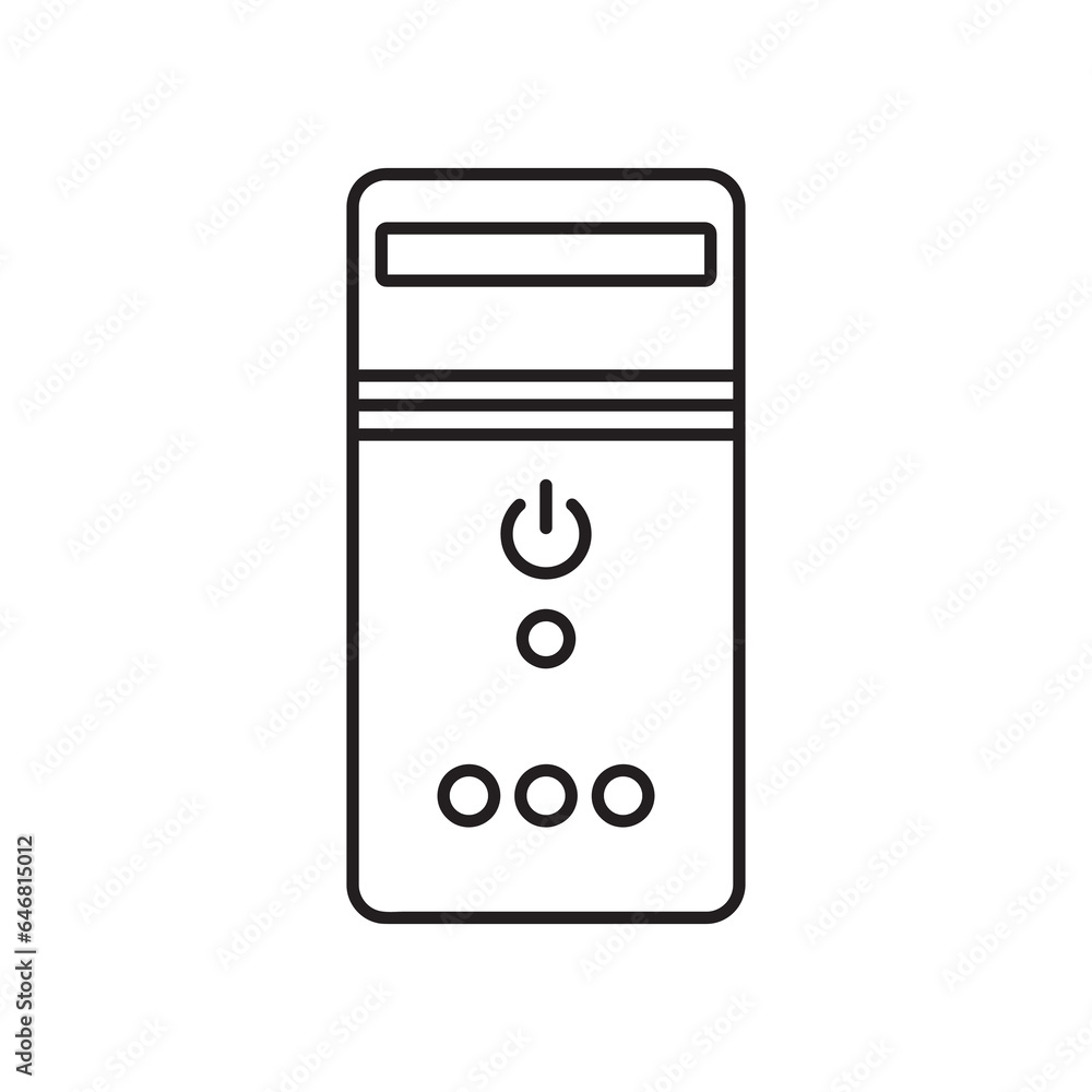Computer case PC line icon. cpu tower box flat trendy style illustration on white background..eps Computer case PC line icon. cpu tower box flat trendy style illustration on white background..eps