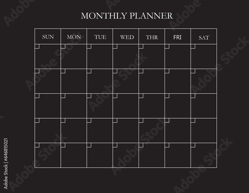 Dark Mode Calendar Planner