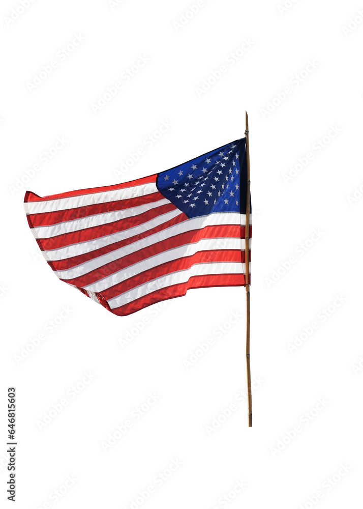 Fototapeta premium american flag isolated on white background whit clipping path.