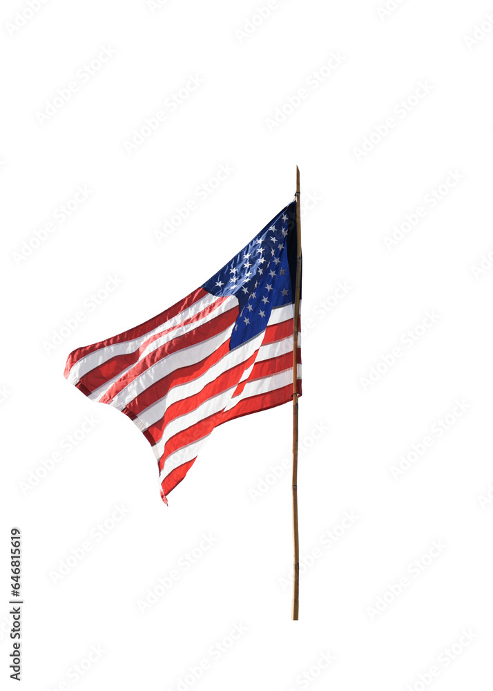 american flag isolated on white background whit clipping path. american flag isolated on white background whit clipping path.