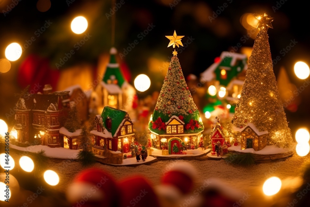 Enchanting Christmas Village Sets A Miniature Wonderland. AI Generated. Enchanting Christmas Village Sets A Miniature Wonderland. AI Generated.