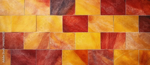 Yellow and red tile pattern for kitchen, bathroom, etc.