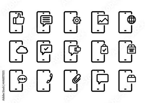 Pictogramme office ecran smartphone reunion travail