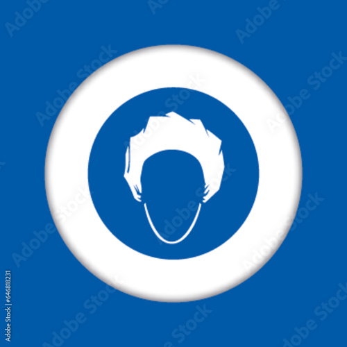 Panneau fond bleu equipement protection travail obligatoire cheveux higyene