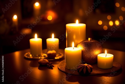 Embrace the Warmth Nutmeg Scented Candles for a Cozy Atmosphere. AI Generated.
