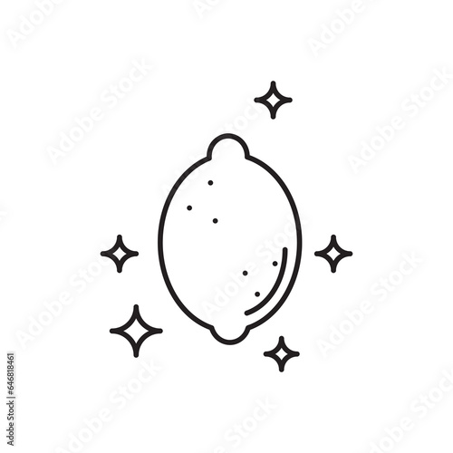 Lemon air fresh smell outline icon. Citrus scent simple line flat illustration on white background..eps
