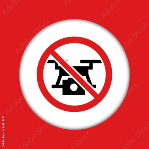 Panneau fond rouge interdit danger drone voler vole filmer