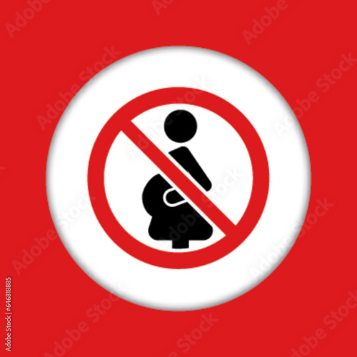 Panneau fond rouge interdit danger obligatoire femme enceinte bebe