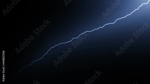 Realistic Lightning strike animation, Blue Electrical Storm Background