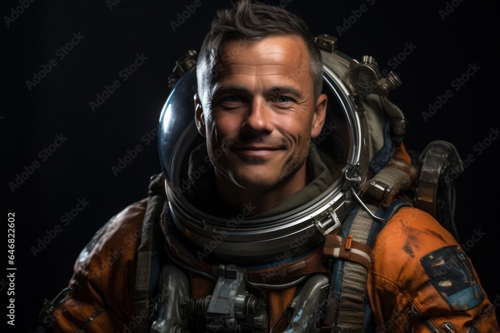 Caucasian Male Astronaut Background Good Looking Generative AI Caucasian Male Astronaut Background Good Looking Generative AI