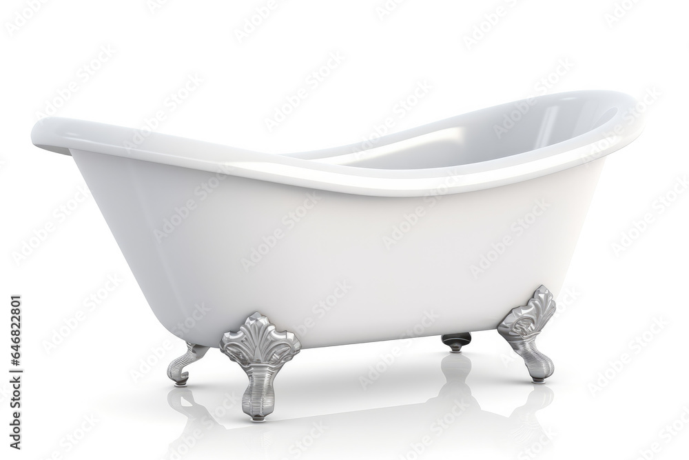 Claw-foot bathtub isolated on a white background, an old fashioned tub Claw-foot bathtub isolated on a white background, an old fashioned tub