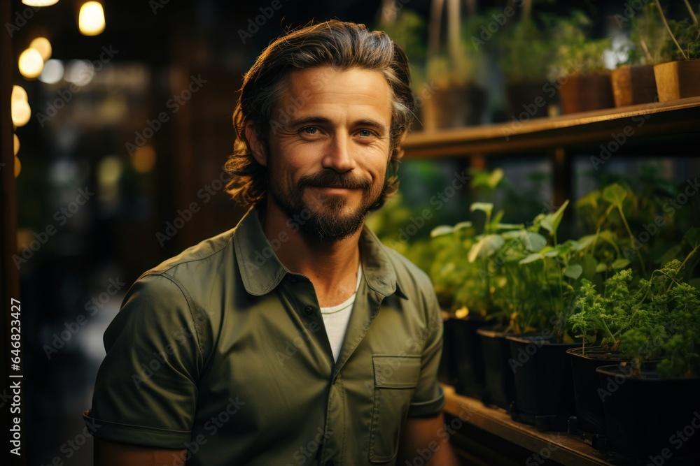 Fototapeta premium Caucasian Man Biologist Background Captivating Generative AI