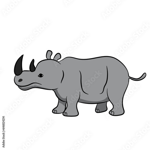 Vector illustration of wild animal Rhinoceros.   © Sushma