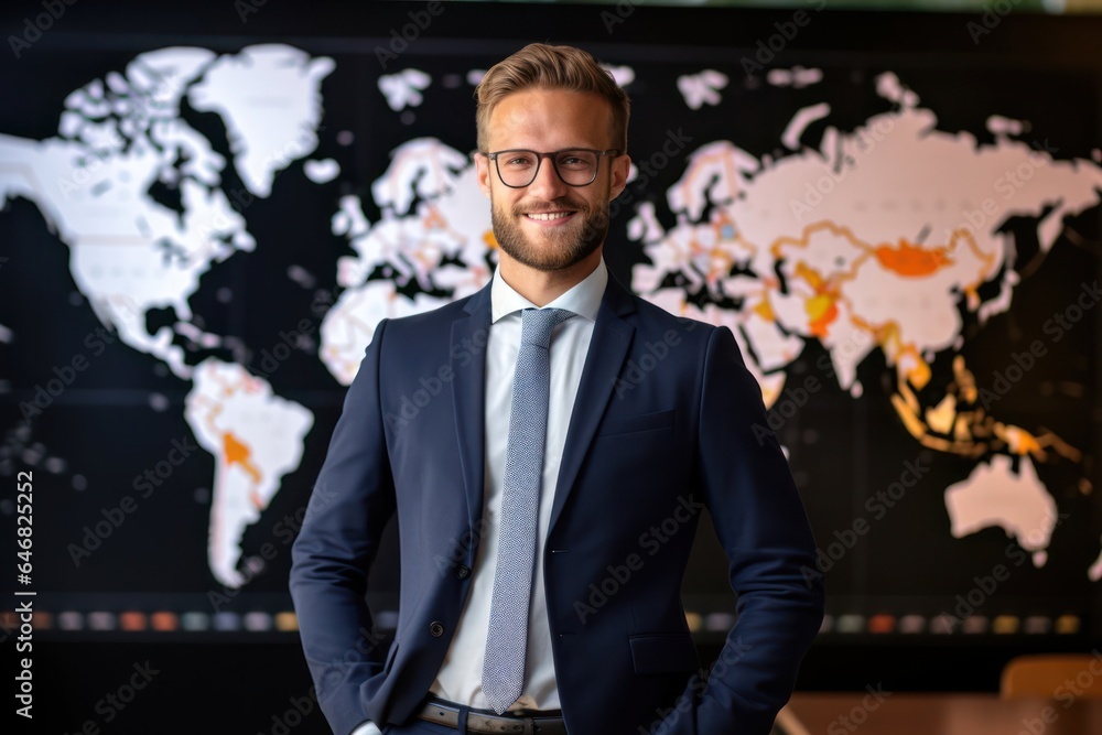 Caucasian Male Ceo Background Smart Looking Generative AI Caucasian Male Ceo Background Smart Looking Generative AI