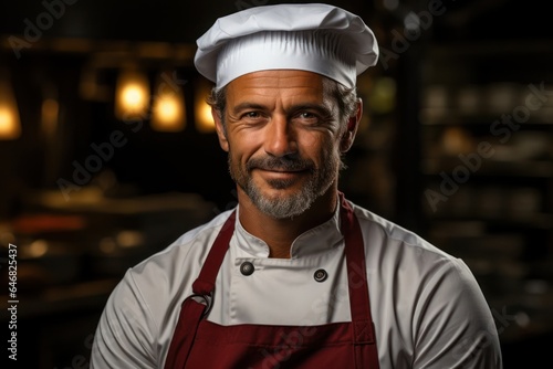 Caucasian Man Chef Backdrop Scene Captivating Generative AI