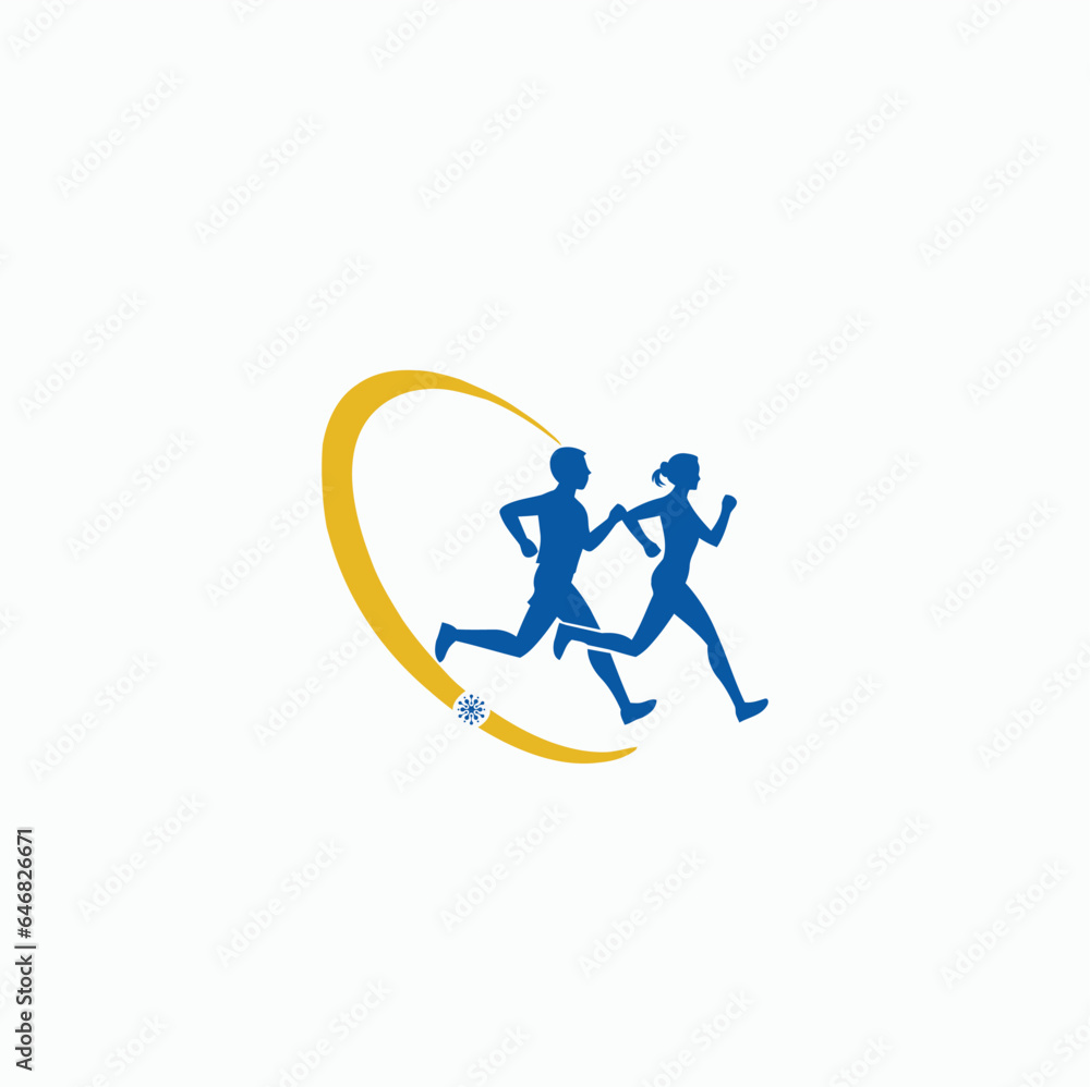 Run race yoga logo design