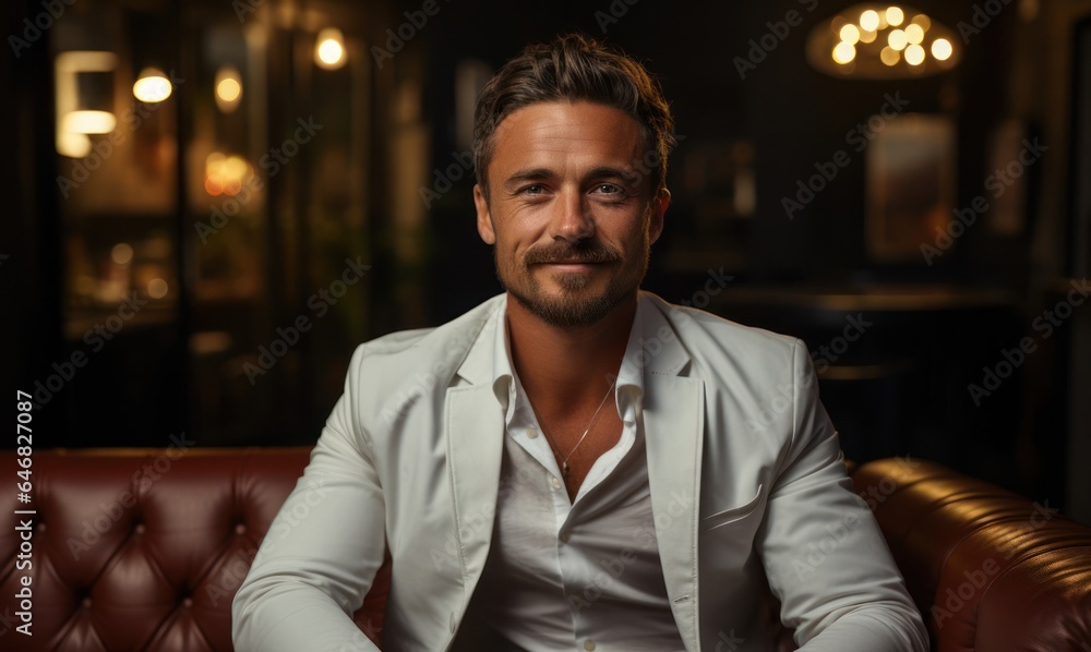 Caucasian Man Counselor Background Scene Handsome Generative AI Caucasian Man Counselor Background Scene Handsome Generative AI
