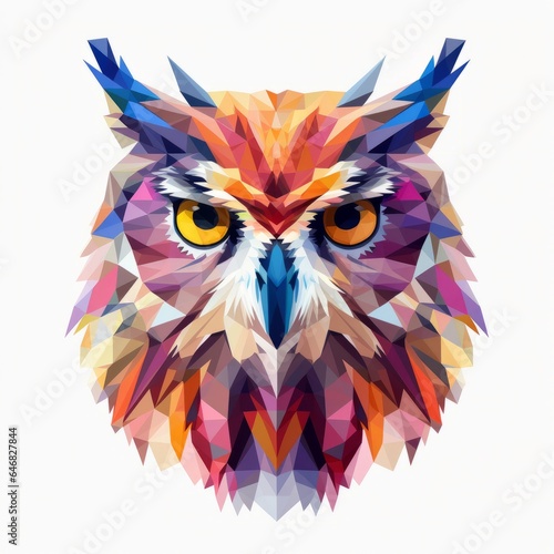 Owl low poly triangular design