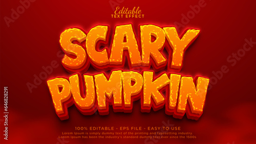 Scary pumpkin text effect. Spooky editable text effect for halloween