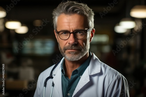 Caucasian Male Doctor Background Scene Good Looking Generative AI © Johnathan
