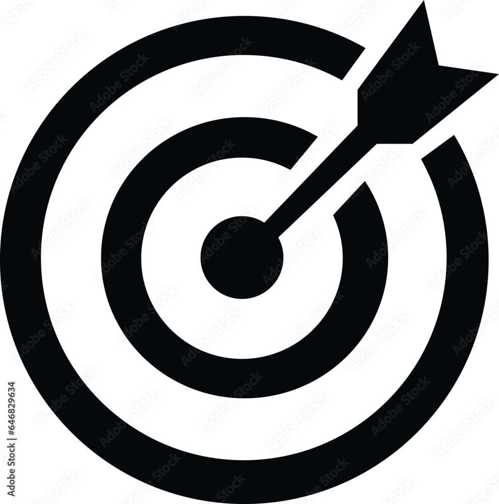 black Target icon. Dartboard with arrow. Marketing strategy sign. Goal achievement symbol. Target Icon in trendy editable stroke style isolated on transparent background. black Target icon. Dartboard with arrow. Marketing strategy sign. Goal achievement symbol. Target Icon in trendy editable stroke style isolated on transparent background.