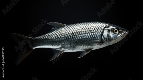 herring fish close-up on a black background