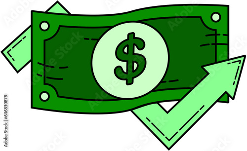 Money with Growth Arrow Illustration