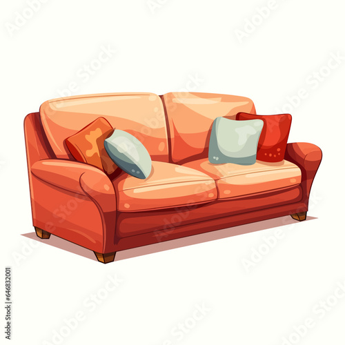 Sofa - illustartion, vector (Generative AI)