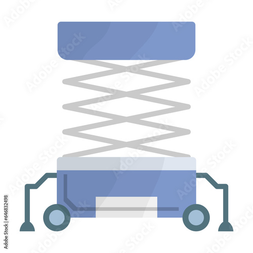 Electrical and Diesel Scissor Lift concept, vertical direction hotel lifts vector icon design, Handyman Service symbol House Repairing sign Civil Engineering and Building Contractor stock illustration