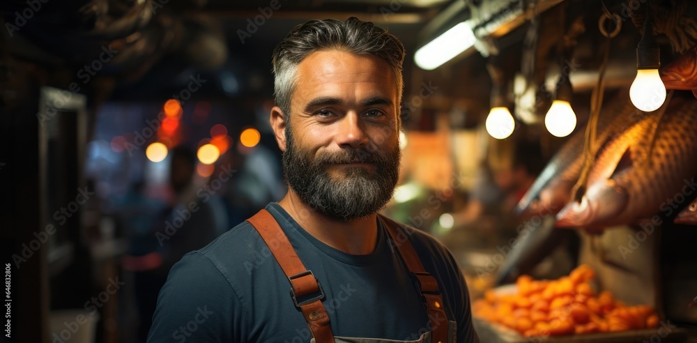 Caucasian Male Fisherman Backdrop Good Looking Generative AI Caucasian Male Fisherman Backdrop Good Looking Generative AI