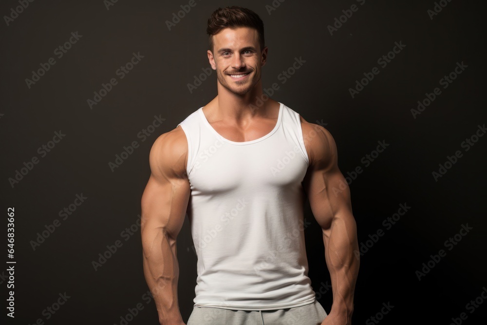Caucasian Male Fitness Trainer Backdrop Stylish Generative AI Caucasian Male Fitness Trainer Backdrop Stylish Generative AI