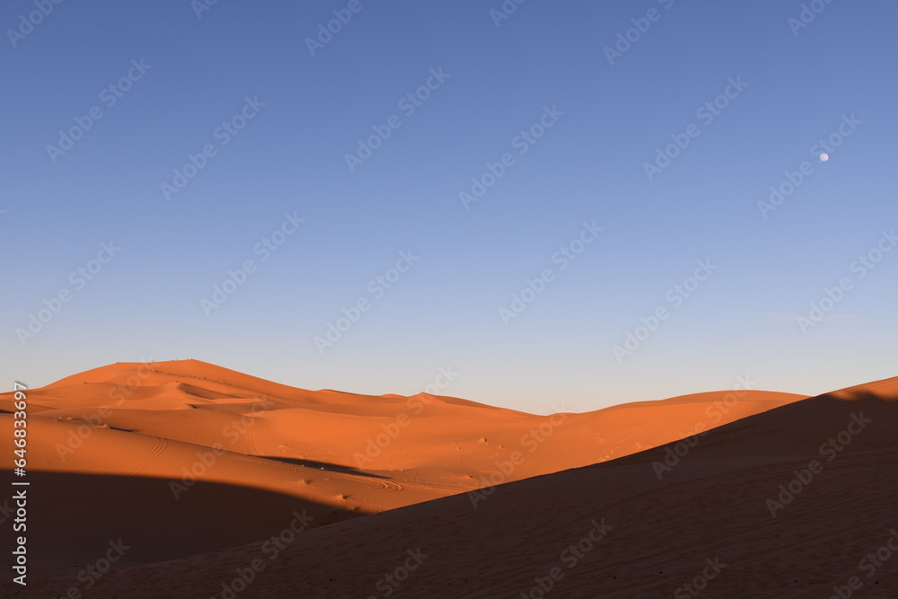 Sand dunes in the Sahara Desert, Merzouga, Morocco 