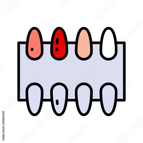 Nail polish palette for manicure color icon. Manicure tools flat illustration. Simple style vector isolated on white background. Pictogram for web page, promo